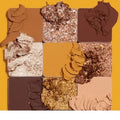 Nine-pan eyeshadow palette featuring caramel, toffee and chocolate brown colors