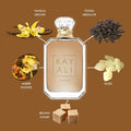 Kayali perfume set packaging displaying warm scent notes like vanilla and tonka bean