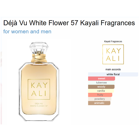 Huda Beauty Kayali - Deja Vu White Flower 57 Edp 50ML + Hair Mist 75ML - Set