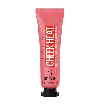 Maybelline Cheek Heat Gel-Cream Blush tube with product swatch next to it

