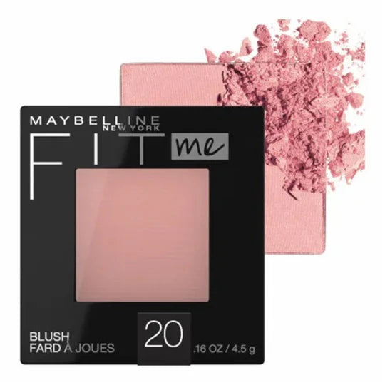Maybelline Fit Me Powder Blush 2-Pack featuring Rose and Mauve shades in compact pans

