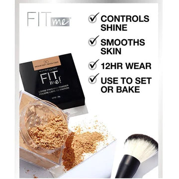 “Before and after comparison showing matte, pore-blurred skin after powder use”

