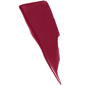 Model wearing a deep berry matte lipstick with smooth, full coverage


