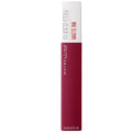 Model wearing a deep berry matte lipstick with smooth, full coverage

