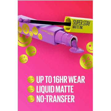 Maybelline SuperStay Matte Ink™ Liquid Lipstick in red shade – product with cap off showing applicator

