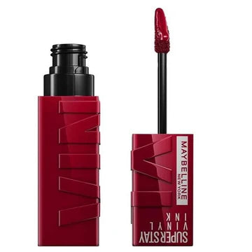 Model wearing deep nude Vinyl Ink shade with glossy finish

