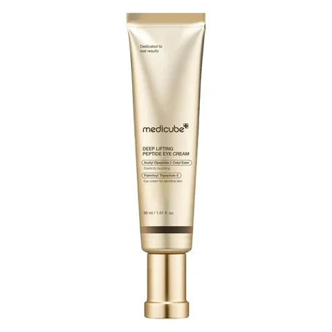 Medicube Deep Lifting Peptide Eye Cream tube on a white background