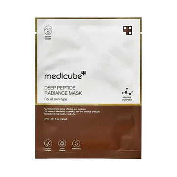 Medicube Deep Peptide Radiance Mask packaging on a white background