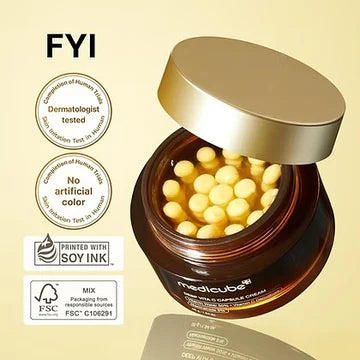 Medicube Deep Vita C Capsule Cream jar with cream on top on a white background