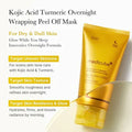 Kojic Acid Turmeric Overnight Wrapping Peel Off Mask packaging with product details on a white background