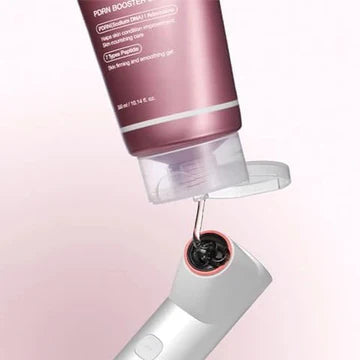 Pink tube of Medicube product on a pink background