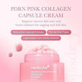Hand mixing pink capsules and gel before applying to face.

