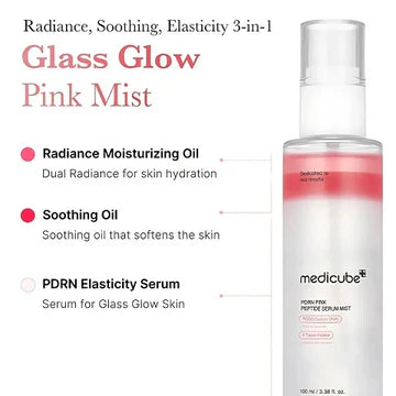 Medicube product bottle with pink accents on a white background