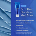 Blue tube of Zero Pore Blackhead Mud Mask with text on a blue background