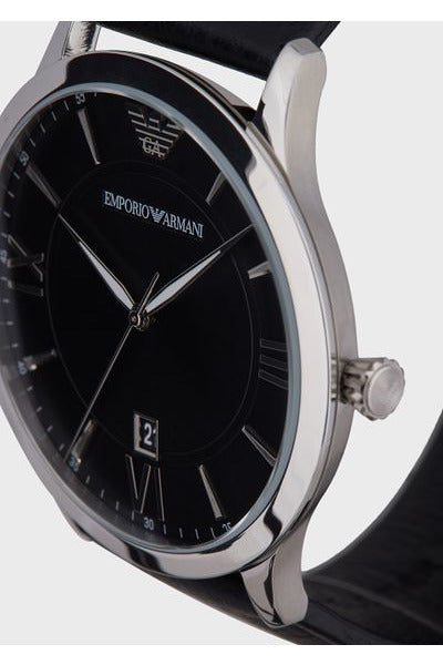 Buy Emporio Armani Men’s Quartz Leather Strap Black Dial 44mm Watch 11210 in Pakistan