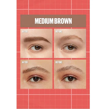 Model applying brow pen to sparse eyebrow area

