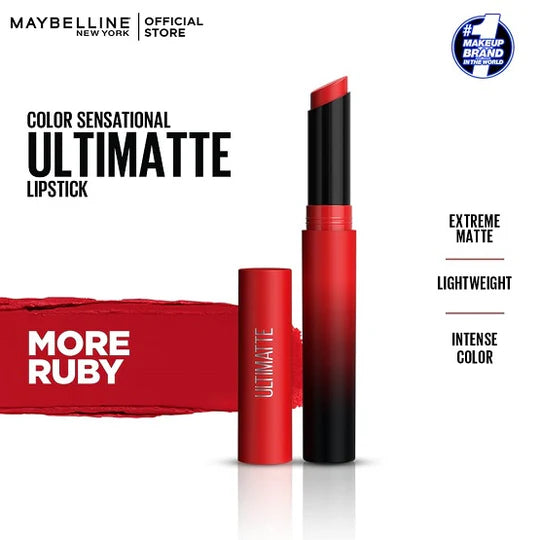 Maybelline Color Sensational Ultimatte Lipstick – Slim Bullet in a Bold Red Shade


