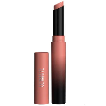Maybelline Color Sensational Ultimatte Lipstick in slim bullet packaging with cap off

