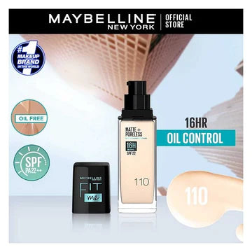 Tube of Fit Me® Matte + Poreless Foundation with product name clearly visible on a neutral background.

