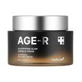 AGE-R Glutathione Glow Capsule Cream jar with silver lid on a white background