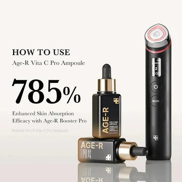 AGE-R Vita C Pro Ampoule bottle with dropper on a white background