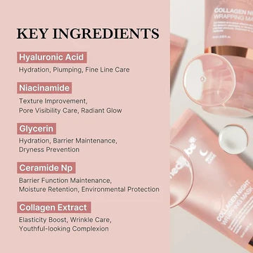 Key ingredients of skincare products with a pink background