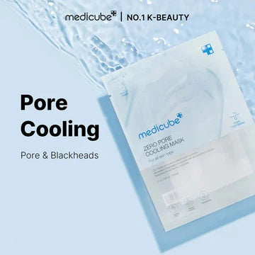  medicube pore cooling mask packaging on a light blue background