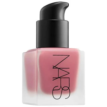 NARS Liquid Blush in iconic Orgasm shade, a peachy-pink with golden shimmer