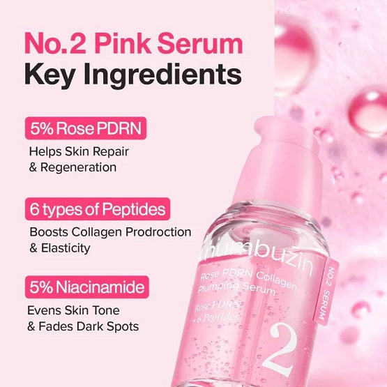 Numbuzin - No.2 Rose PDRN Collagen Plumping Serum - 30ml