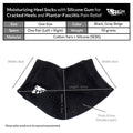Model wearing PolyCotton Silicon Heel Socks to show heel coverage, cushioning, and anti-crack support.