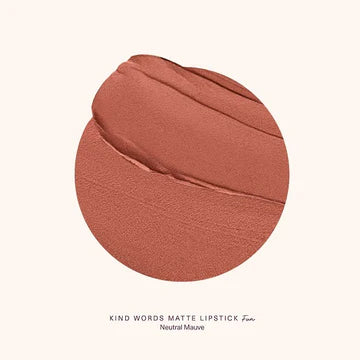 Product shot of lipstick with cap off, showing the creamy bullet texture.

