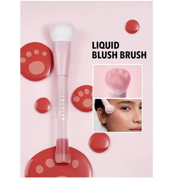 Minimalist product label for Sheglam Color Bloom Liquid Blush Brush, with bold text ‘LIQUID BLUSH BRUSH’ highlighting its purpose for creamy blush formulas