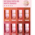 Sheglam Color Bloom Dayglow Liquid Blush in shade 'Devoted,' a bold matte liquid blush with vibrant pigment. The packaging features modern branding with text 'GET BOLD WITH OG MATTE SHADES!' and 'SOLD OVER,' highlighting its popularity