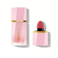 Swatch demonstration of SHEGLAM Color Bloom Liquid Blush in Hot Topic shade showing its matte finish and warm neutral-toned pink color, with comparison to cool-toned pink and purple shades