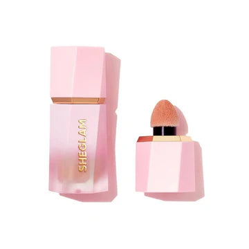  Depicts a Sheglam Color Bloom Liquid Blush product, resembling a luxury perfume bottle