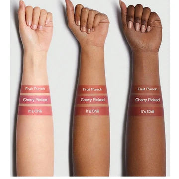 SHEGLAM For the Flush Lip & Cheek Tint in Cherry Picked shade showing product packaging with color swatches and shade names including 'It's Cat' and 'It's Cha
