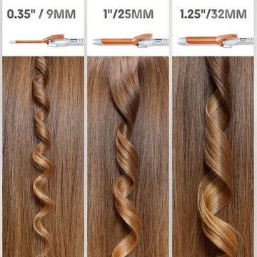 SHEGLAM It-Curl One-Touch Instant Curler with anti-tangle technology, featuring text that highlights its ability to detect and prevent hair snags during use for a smooth, damage-free curling experience
