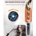 SHEGLAM It-Curl One-Touch Instant Curler with anti-tangle technology, featuring text that highlights its ability to detect and prevent hair snags during use for a smooth, damage-free curling experience