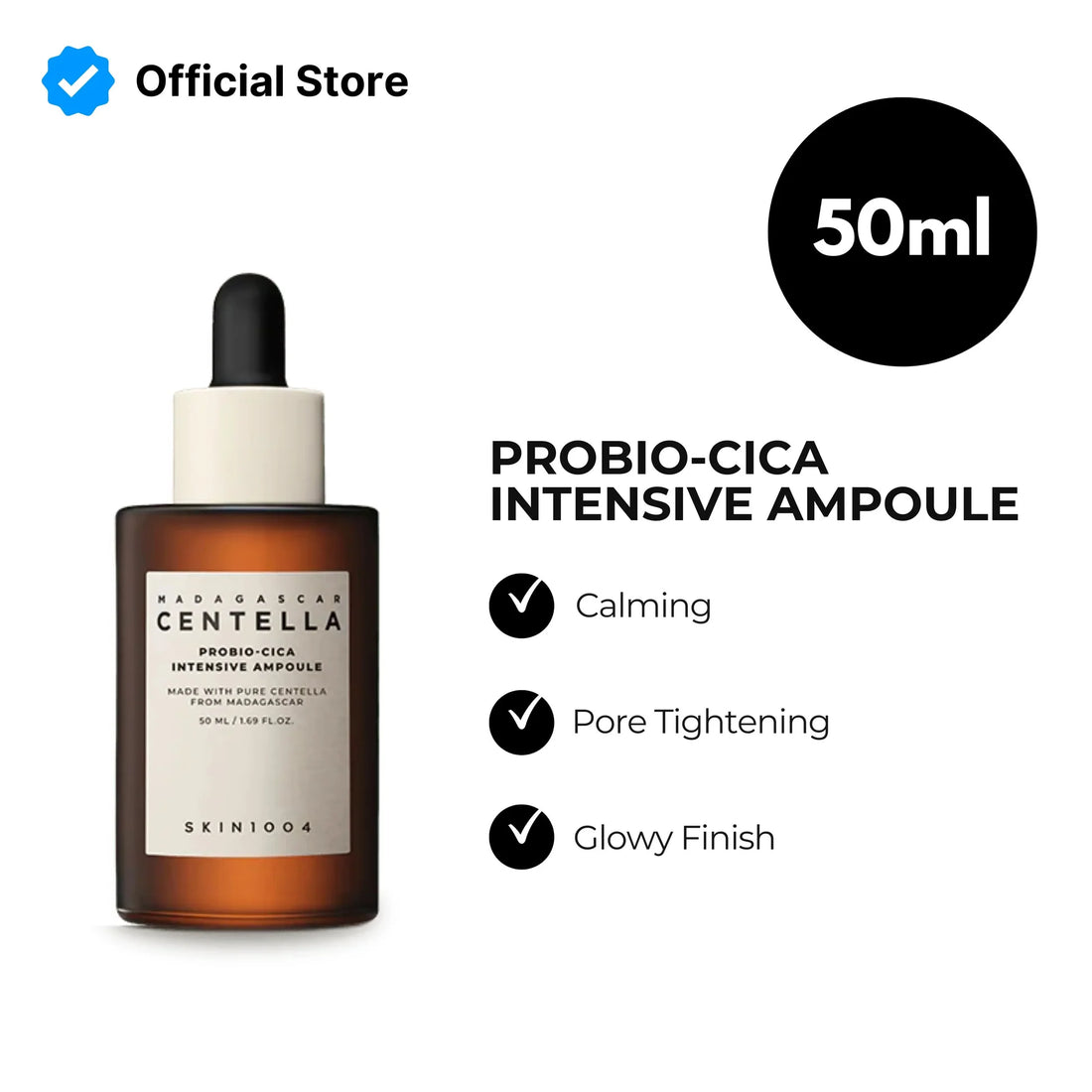 Probio-Cica Intensive Ampoule bottle with product details on a white background