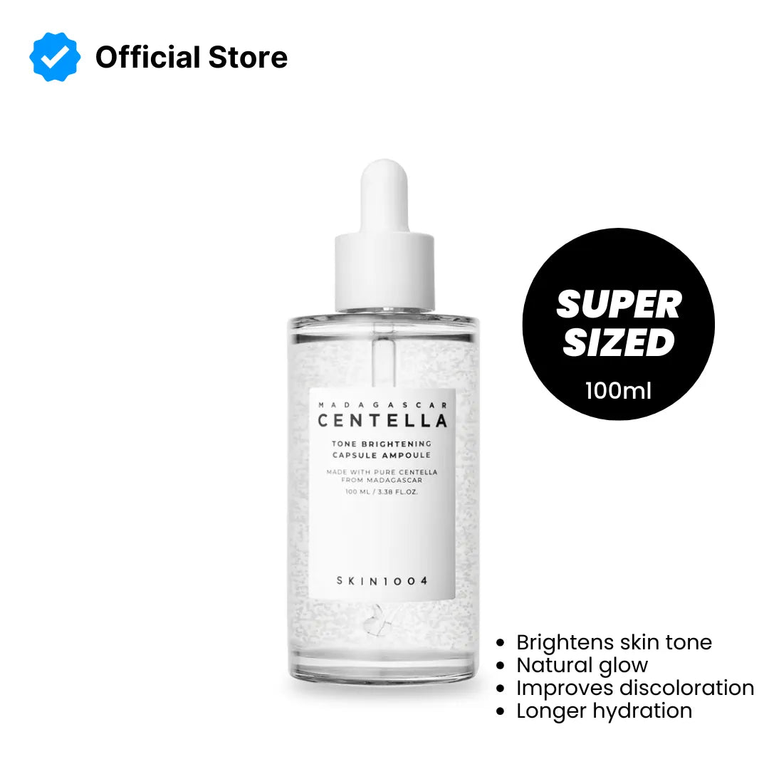 Bottle of Skin1004 Madagascan Centella Ampoule with text on a white background