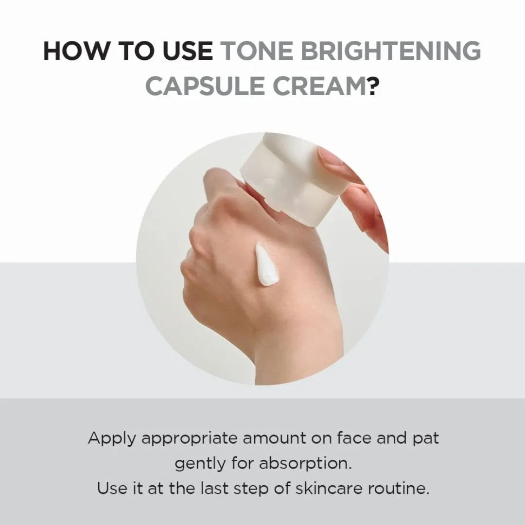 Skintoo Centella tone brightening capsule cream with product details on a white background