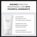 Skincare product with ingredients listed on a white background