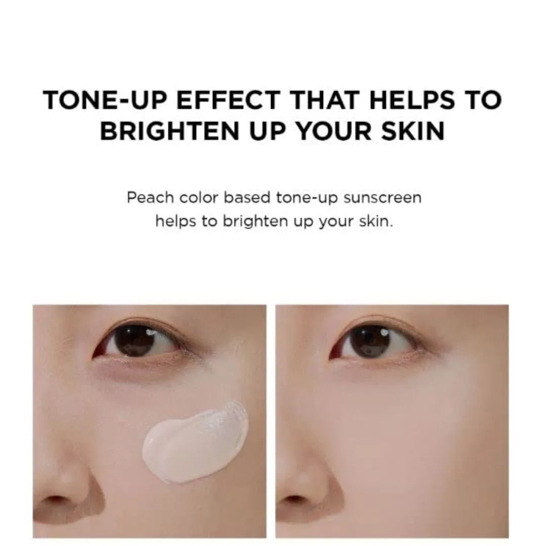Tube of skincare product with text highlighting features on a white background