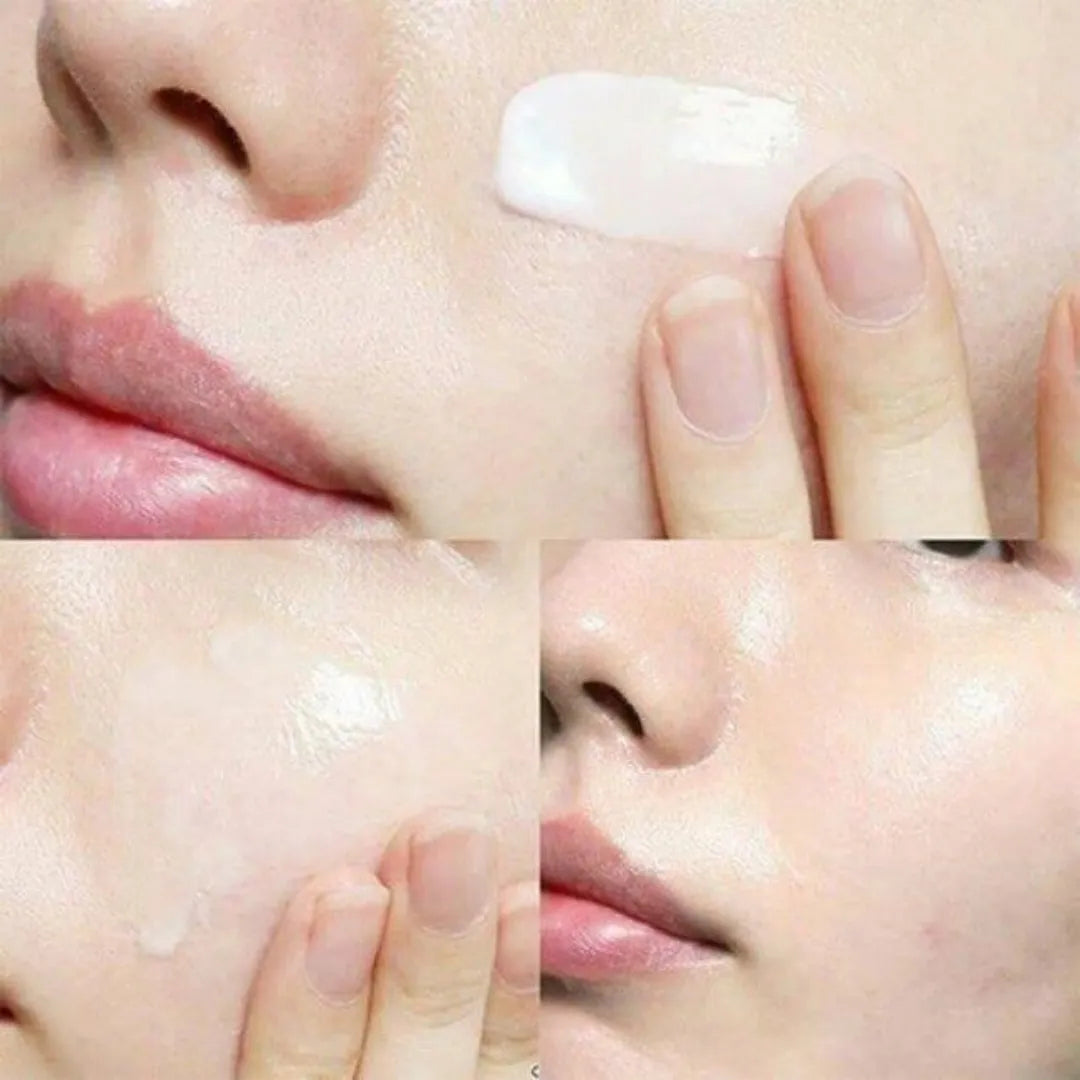 Skincare cream tube with visible brand name on a white background