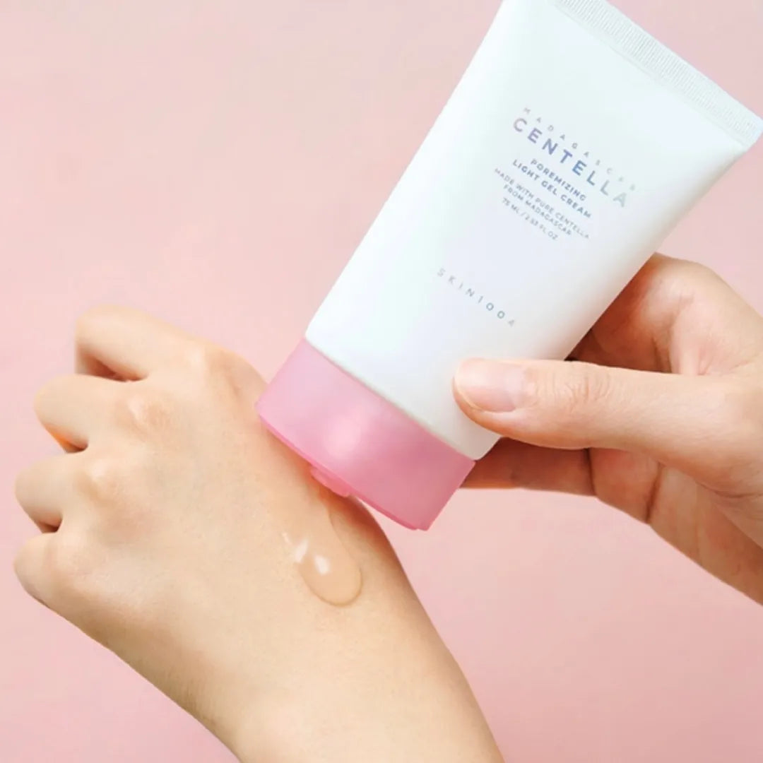 Poremizing light gel cream with product details on a white background