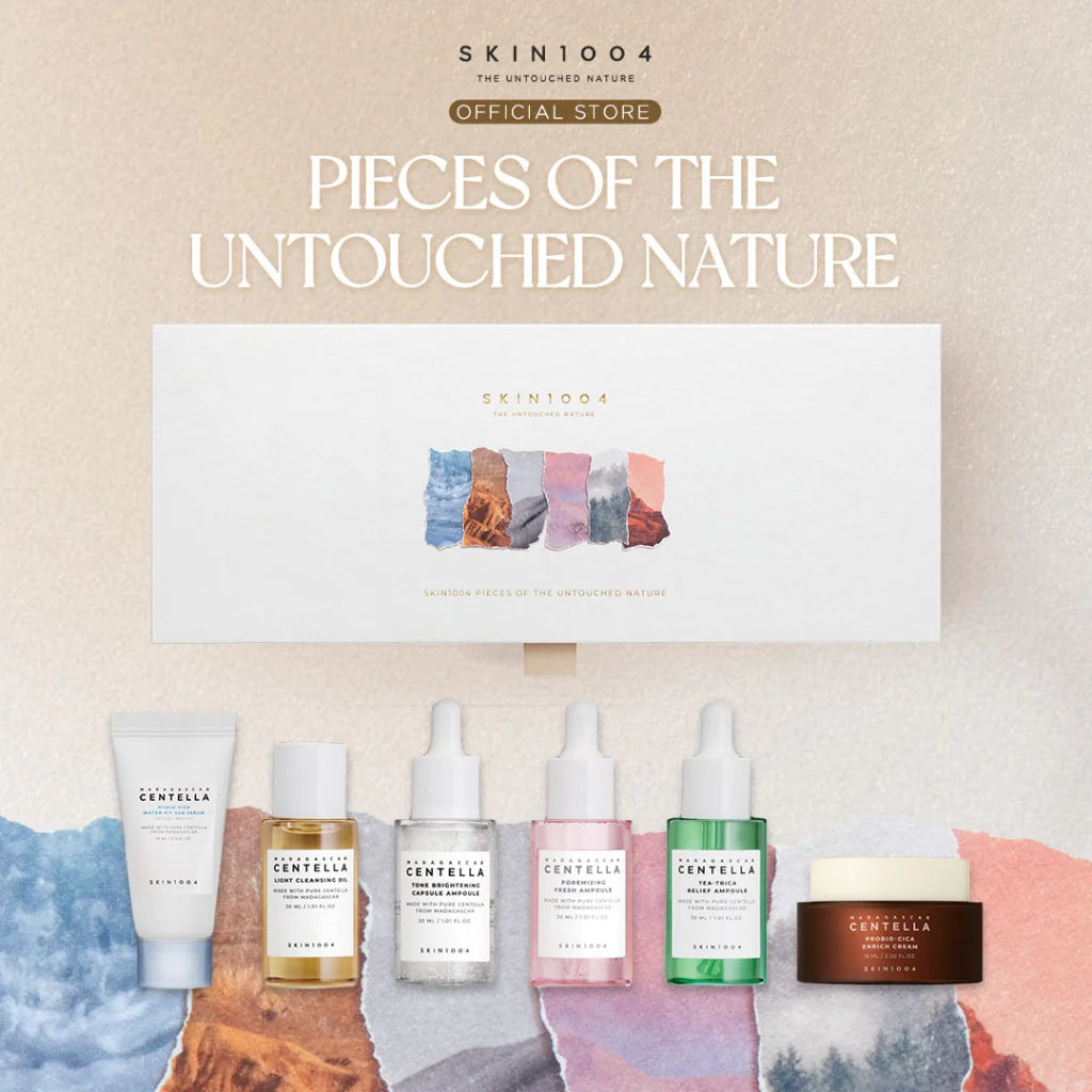 SKIN1004 skincare products with a nature-themed background