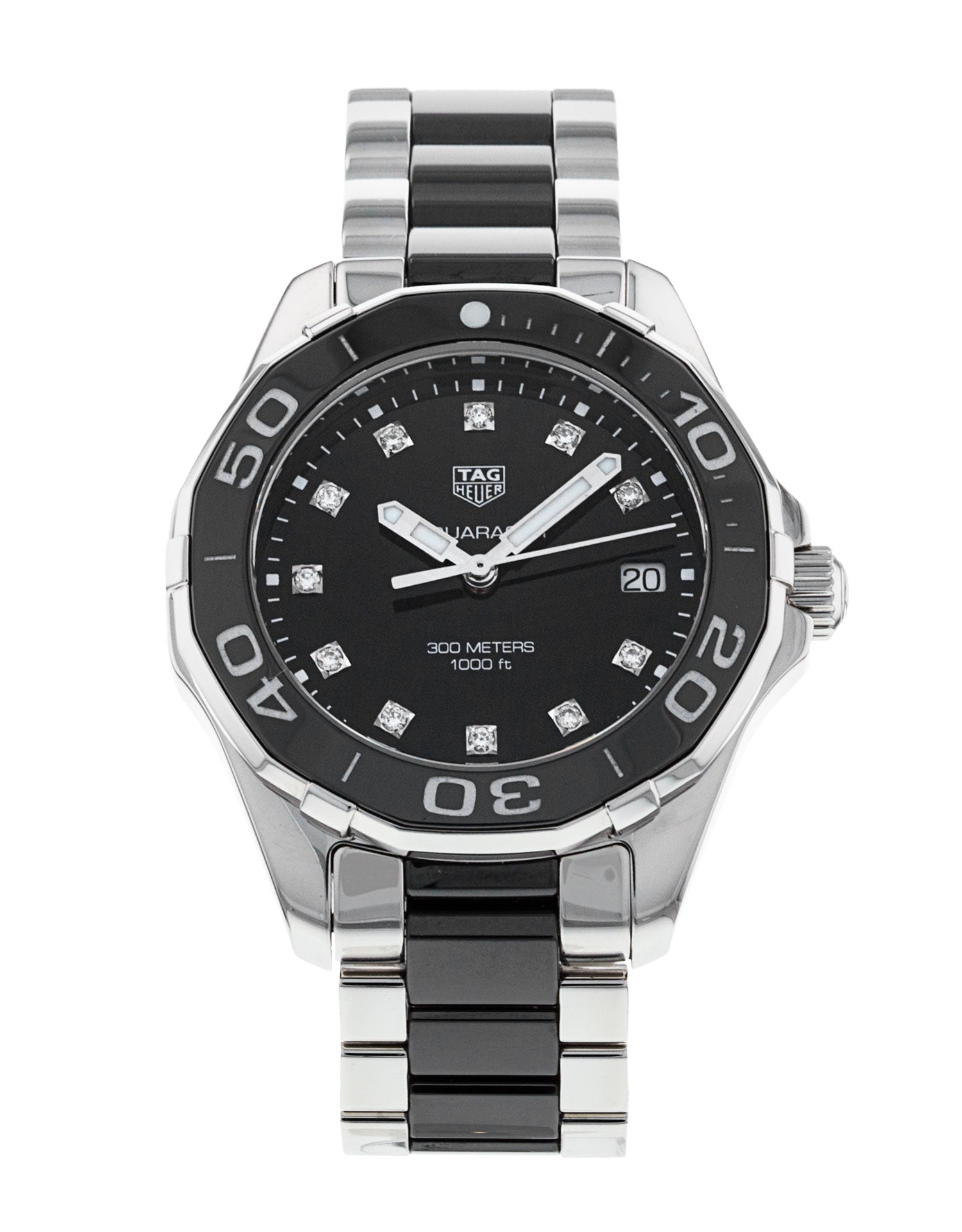 Buy Tag Heuer Aquaracer Quartz Black Dial Two Tone Steel Strap Watch for Women - WAY131C.BA0913 in Pakistan