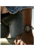 Buy Fossil Men's Chronograph Quartz Brown Leather Strap Green Dial 44mm Watch FS5856 in Pakistan