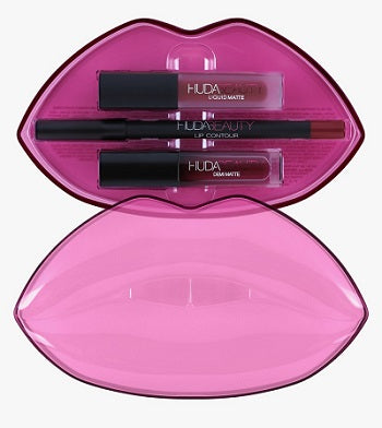 HUDA BEAUTY - MATTE AND CREAM LIP SET  - Bawse & Famous sep