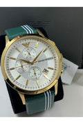 Buy Emporio Armani Men’s Quartz Leather Strap Silver Dial 43mm Watch AR11233 in Pakistan